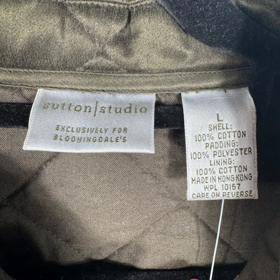 Sutton Studio Quilted Barn Coat Corduroy Button Front Jacket Brown L - Image 2 of 4