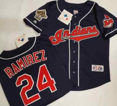 40619 Majestic CLEVELAND INDIANS LOFTON BELLE 1995 World Series Baseball JERSEY