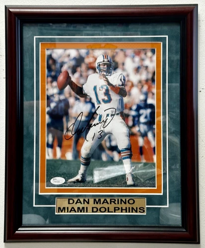 Dan Marino Signed NFL Miami Dolphins Custom Framed 8x10 Photo With JSA COA