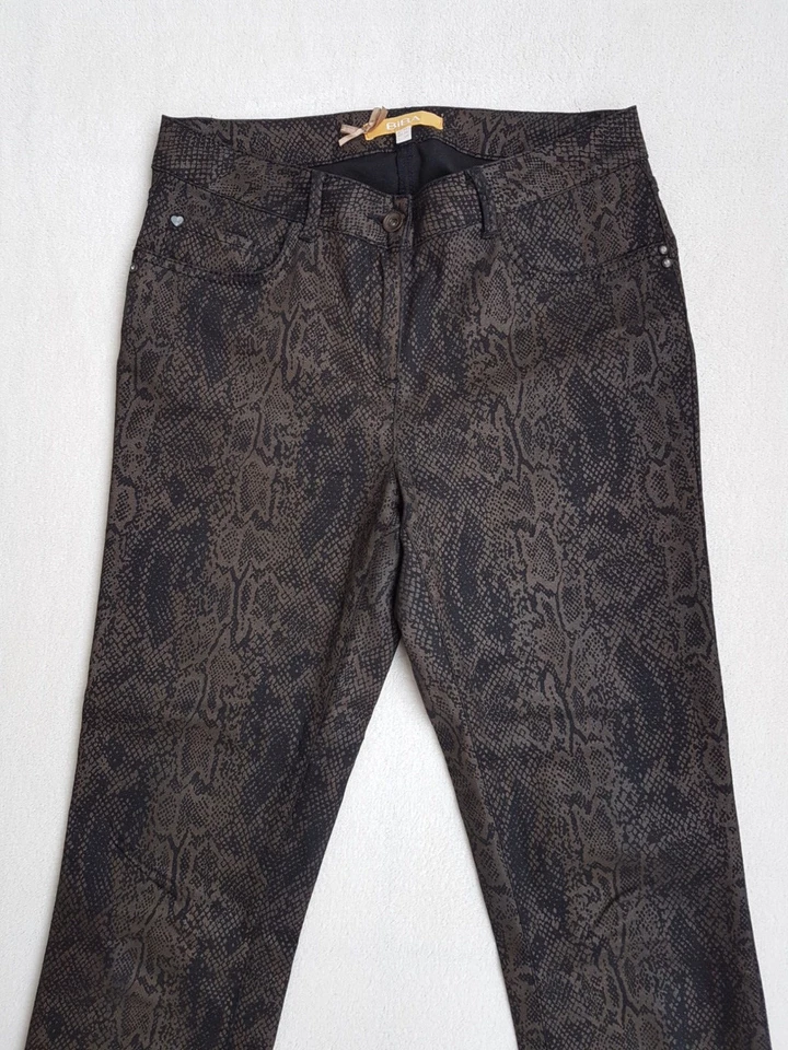 BiBA Stretch Hose DE 36 S Braun Brown NEU NEW Tierdruck Animal Print TOP Pants - Bild 3 von 4