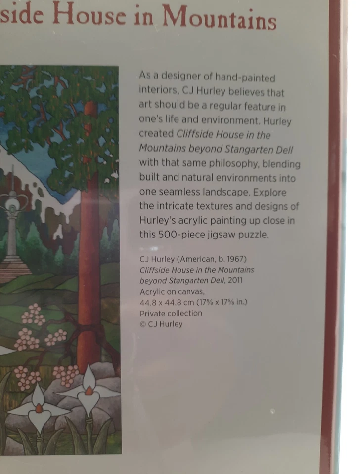 * Новый * CJ Hurley 500 шт. гранат художественное произведение головоломка Cliffside дом в горах  - Изображение 3 из 4