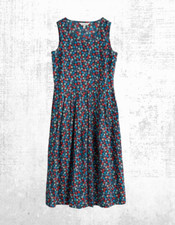 Womens Seasalt Cotton Sleeveless Parasol Spot Maritime Midi Dress in Navy