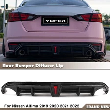For Nissan Altima 2019-2022 2021 Car Rear Bumper Diffuser Lip Kit W/Light Black