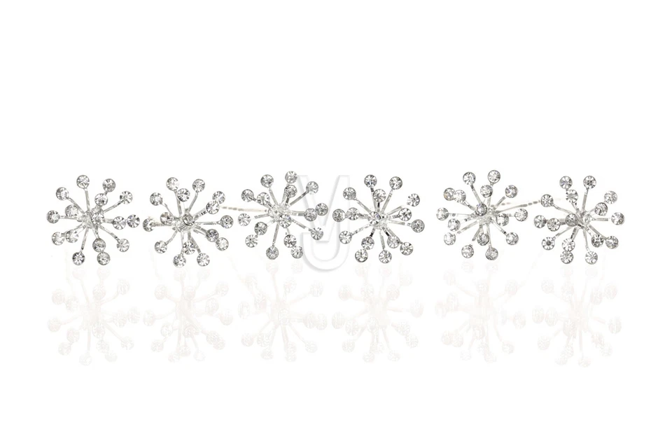 6 piezas alfileres para el cabello Starburst para novia boda graduación cristal estrás H112 Foto 4 de 4