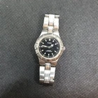 Timex Ladies Sports Watch Date Black Dial Mercedes Hands Steel Bracelet VTG 25mm