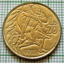 SAN MARINO 1973 20 LIRE, Human Solidarity, UNC yes we do combine postage
