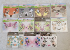 Huge Lot Animal Face Art Stickers Gems So Many Cute Animals Lot