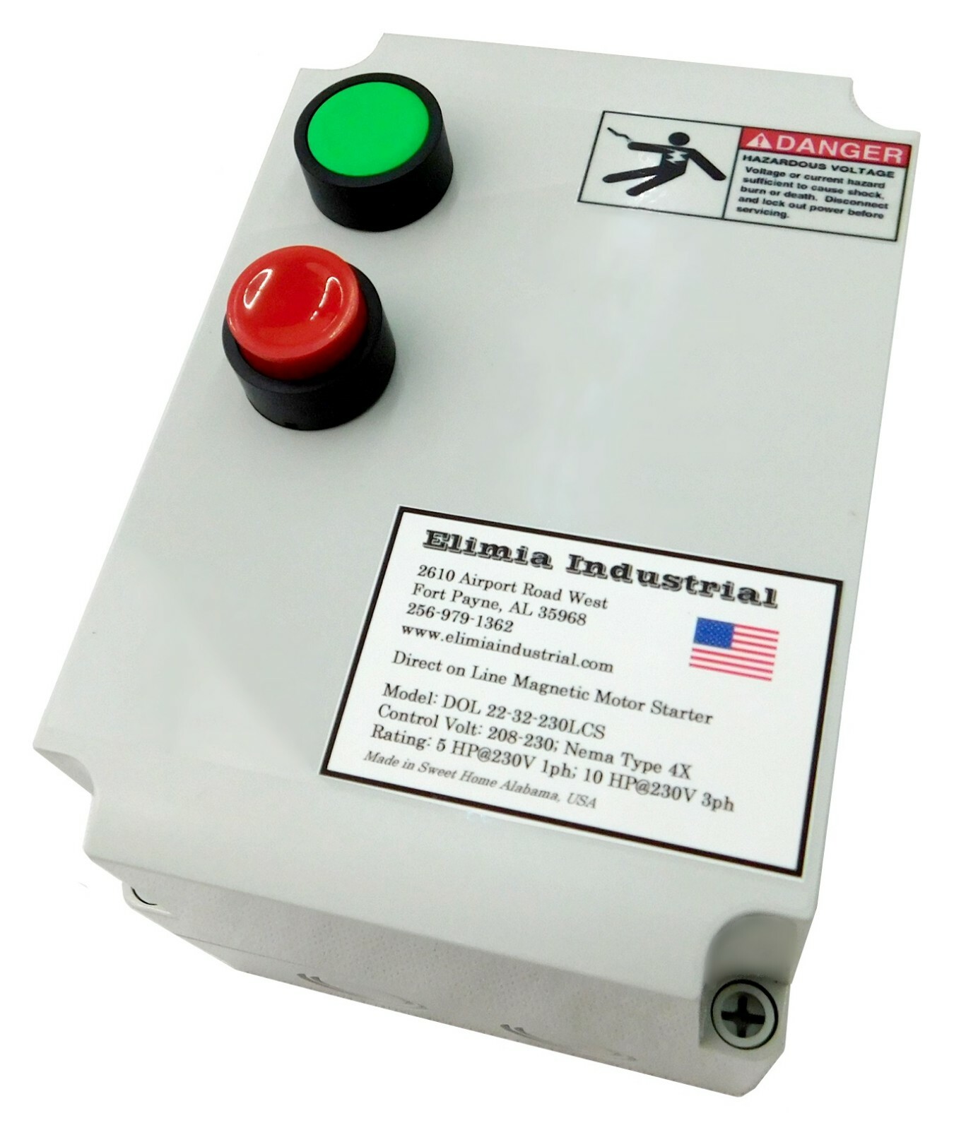 Elimia DOL 12-18-480LCS 10 HP 480V Magnetic Motor Starter - NEMA 4X Rated, UL508A Certified