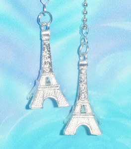 Set Of Two Eiffel Tower Paris Medium Metal Ceiling Fan Light