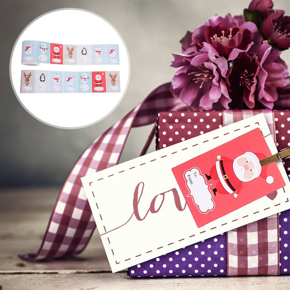 2 Rolls Cute Christmas Name Tags Stickers Label Greeting Card Scrapbook