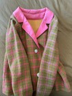 Vintage Brown W/ Pink Plaid Tweed Skirt Suit 60s — photo 8