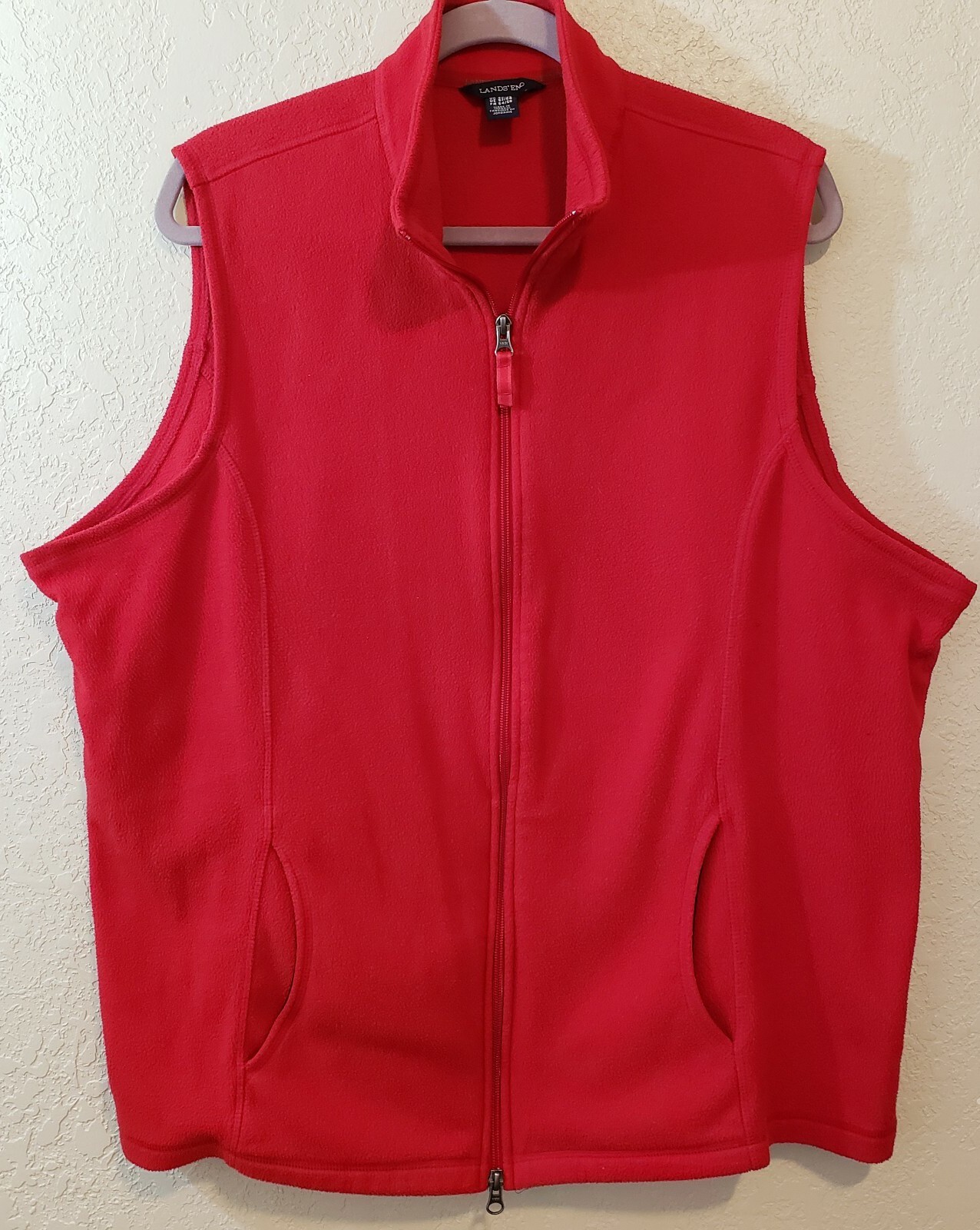 LANDS' END Women's Fleece Full Zip Vest Plus Size 2X Red eBay