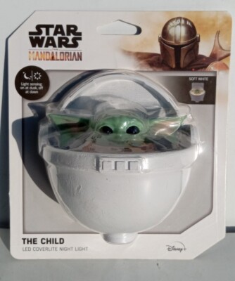 Star Wars Grogu LED CoverLite Night Light, Light Sensing- Free Shipping