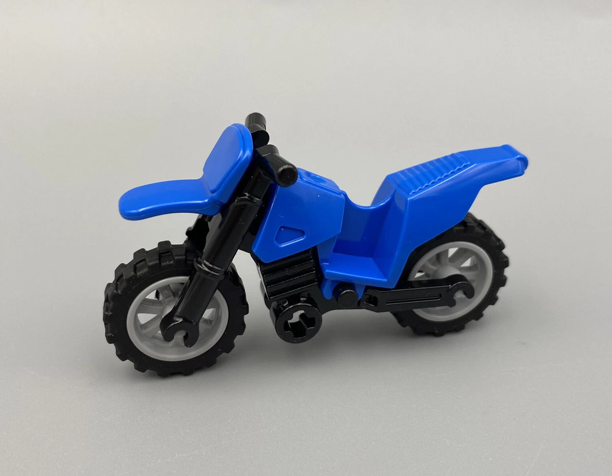 Lego Blue Motorcycle Dirt Bike with Black Chassis Gray Wheels Motorbike  Scooter