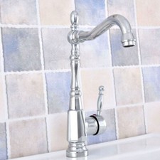 Polished Chrome Brass Swivel Spout Kitchen Sink Faucet Basin Mixer Tap 2sf634