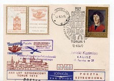 Poland-22nd Glider Mail-1973  Bocian  flown Torun-Frombork Pcd b +vignett