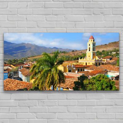 Glas-Bild Wandbilder Druck auf Glas 140x70 Kirche in der Berg Landschaft
