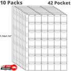 10 Sheet Stamp 42 Pocket Pages Plastic Holder Currency Protector Coin Collecting