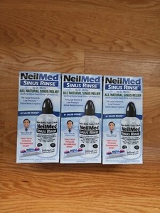 3 Neilmed Sinus Rinse Bottles + 3 Premix Packets 8oz Each - Exp 2027 
