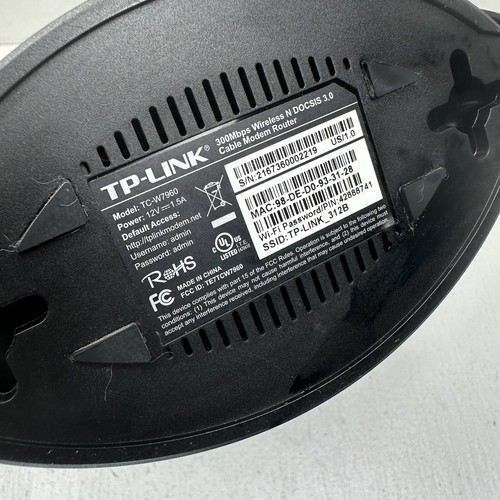 TP-LINK TC-7610 DOCSIS 3.0 Cable Modem TESTED - W Power Adapter - Picture 6 of 8