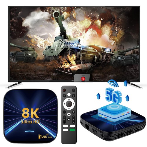 Android 14 TV -Box 8K HD Media Player 2.4G/5G Dual WiFi Android Box (EU 64 GB) - Afbeelding 7 van 12