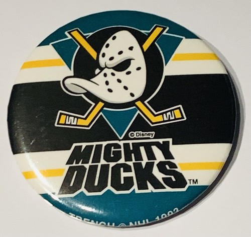 Vintage Mighty Ducks 1993 Trench Inaugural Season Pin Back Button mit Aufkleber - Bild 1 von 2