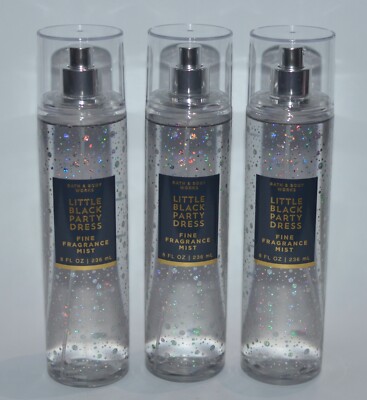 3 BATH & BODY WORKS LITTLE BLACK PARTY DRESS FINE FRAGRANCE MIST BODY SPRAY 8OZ