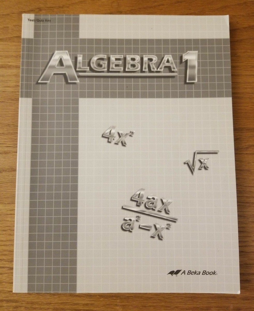 ABEKA Algebra Tests Quizzes Key Teacher Test Quiz Math