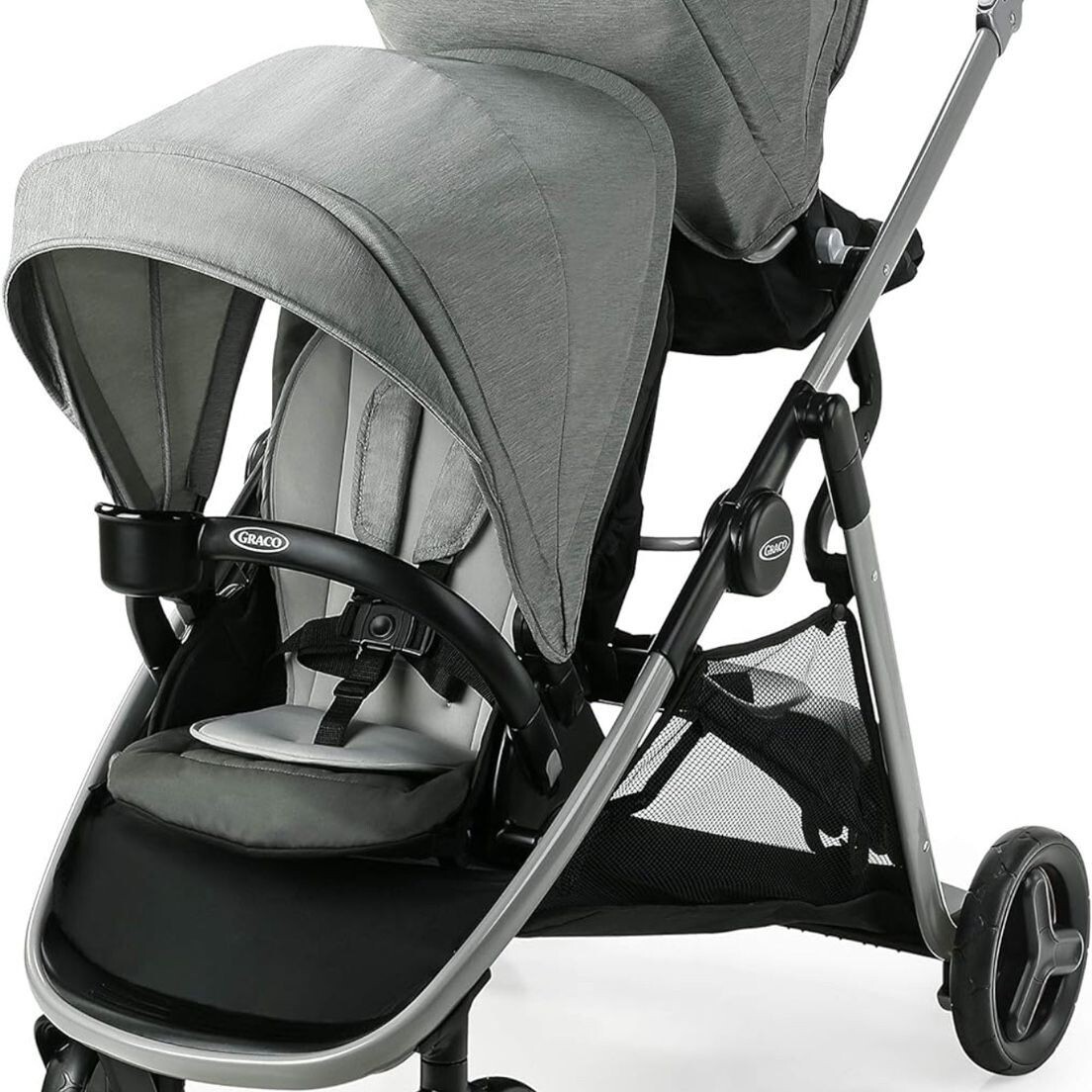 Graco Ready2Grow LX 2.0 Double Stroller Features Bench Seat +Standing Platform