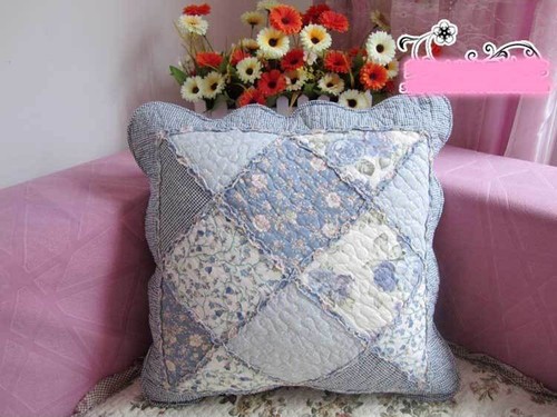 Shabby Frill Quilted Cotton Cushion Cover Funda de almohada Sham Patchwork Chair Retro - Imagen 9 de 9