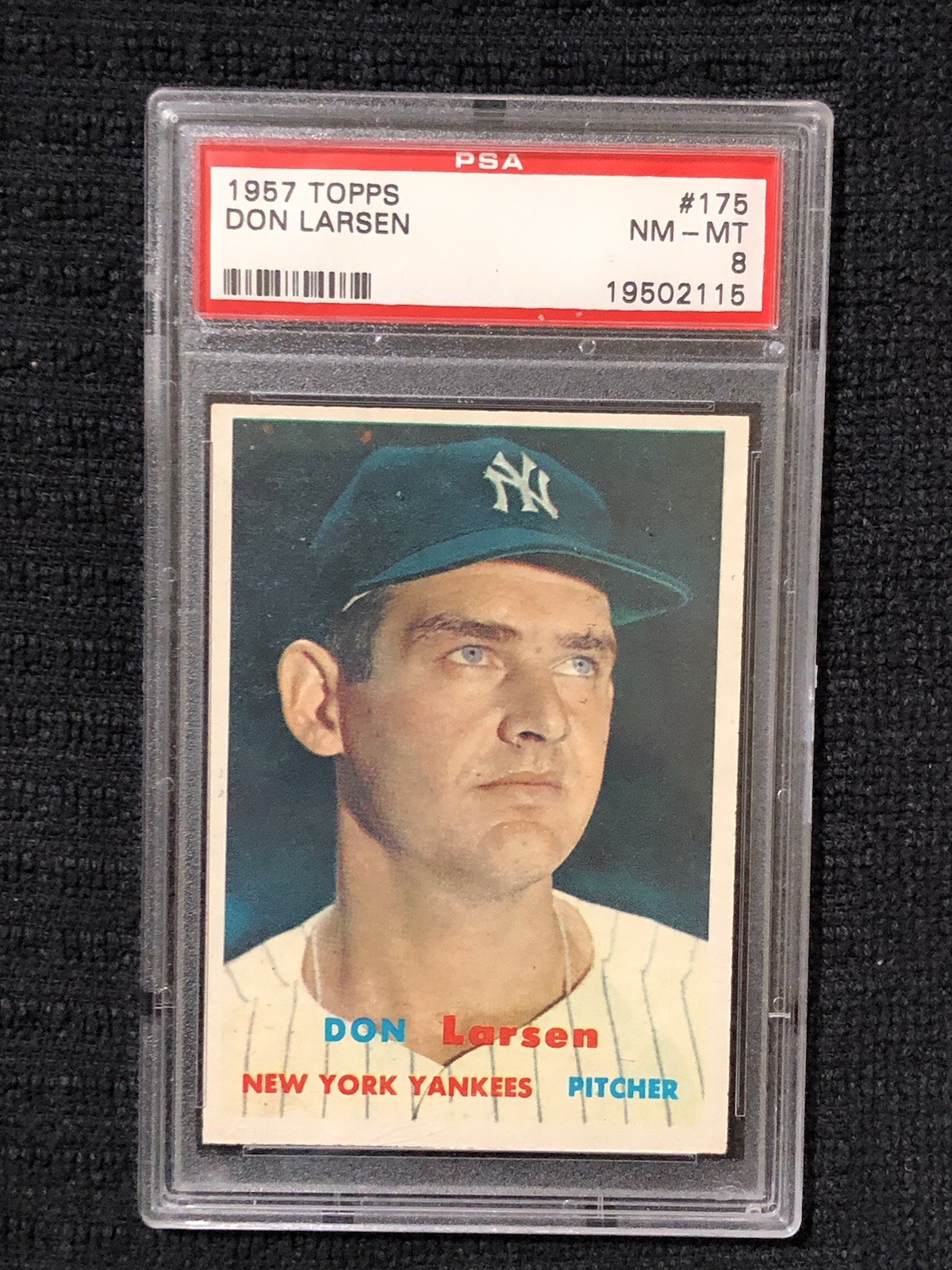 1957 TOPPS DON LARSEN #175 PSA 8 NM-MT -- WELL CENTERED - STRONG CORNERS