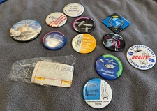 Vintage Lot Of 11 Space Buttons Pins NASA Astronaut
