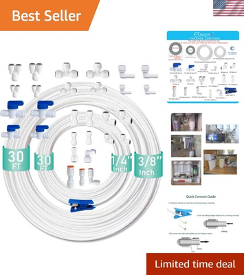 #ad NSF Certified 1 4quot; amp; 3 8quot; Water Line Tubing Kit with Quick Connect Fittings $101.99