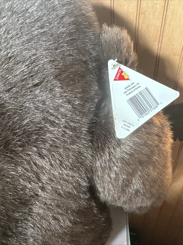 1988 DAKIN TSURUYA Коричневая Горилла Мягкое Животное Плюшевая Обезьяна РЕДКАЯ - Изображение 4 из 4