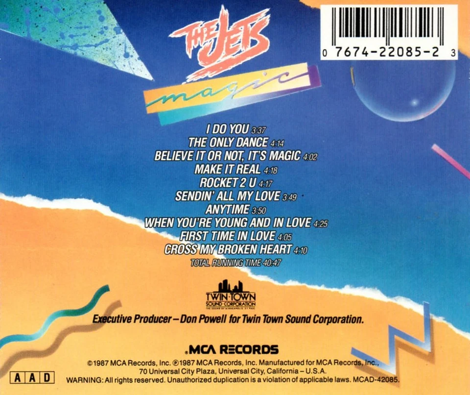 The Jets – Magic (CD-Album MCA Records MCAD 42085) 1987 - Bild 2 von 2