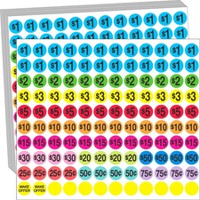 Garage Sale Price Stickers, 2040 Pieces Yard Sales 3/4 Inches, Multi-colored