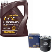 MotoröL Set 0W-30 5 Liter + ÖLfilter SM 113 FüR Seat Skoda Fabia VW Polo 1.4 TDI