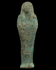 Auténtica estatuilla artefacto de loza egipcia antigua Ushabti Shabti circa 300 aC