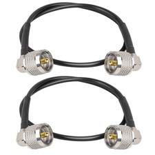 CB Coax Cable - 2PCS 2FT RG58 PL-259 UHF Male to Male Right Angle Low Loss Ju...