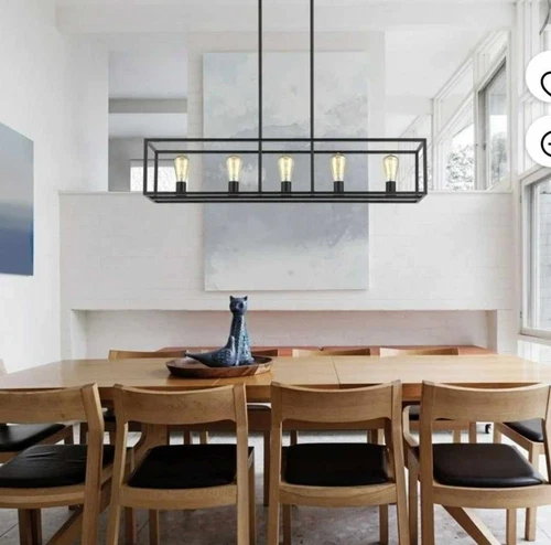 Golden Lighting Wesson 5 Light Linear Pendant, Black - 2072-LPBLK - Picture 5 of 12