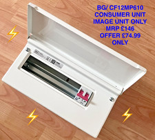 ⚡BG Fortress⚡CF12MP610⚡100A Main Switch⚡6 x RCBOs⚡10 Way⚡12 Module Consumer Unit