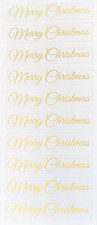 4 sheets Merry Christmas Gold Foil Clear Stickers Envelope Seals Holiday Crafts