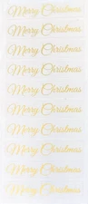 4 sheets Merry Christmas Gold Foil Clear Stickers Envelope Seals Holiday Crafts