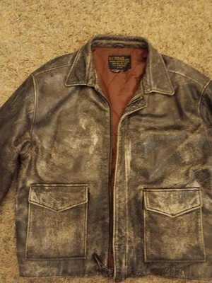 US Wings A-2 Leather Bomber Flight Jacket Men s L LARGE 30-1415 USA