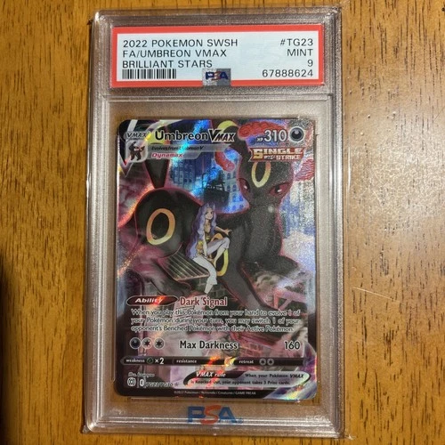 2022 POKEMON SWORD & SHIELD BRILLIANT STARS #TG23 FULL ART/UMBREON VMAX PSA 9