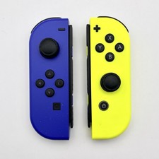 Official Nintendo Switch Joy Con Controllers Blue & Yellow Pair TESTED