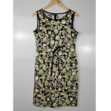 VTG Karin Stevens sleeveless dress size 10 geometric circles mod print 