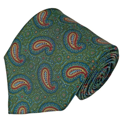 Gordon Thomas Collectibles NWT Olive Green Paisley Silk Necktie Tie - Image 1 of 4