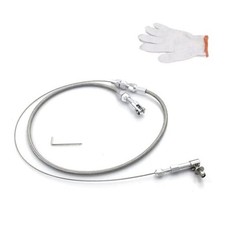 36" Car Braided Throttle Cable Kit with Gloves, Adjustable Stainless 36 Inch