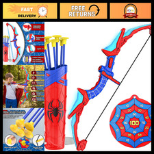 Light-Up Bow and Arrow Set for Kids - 7 Suction Cup Arrows, Target Case, Indoo